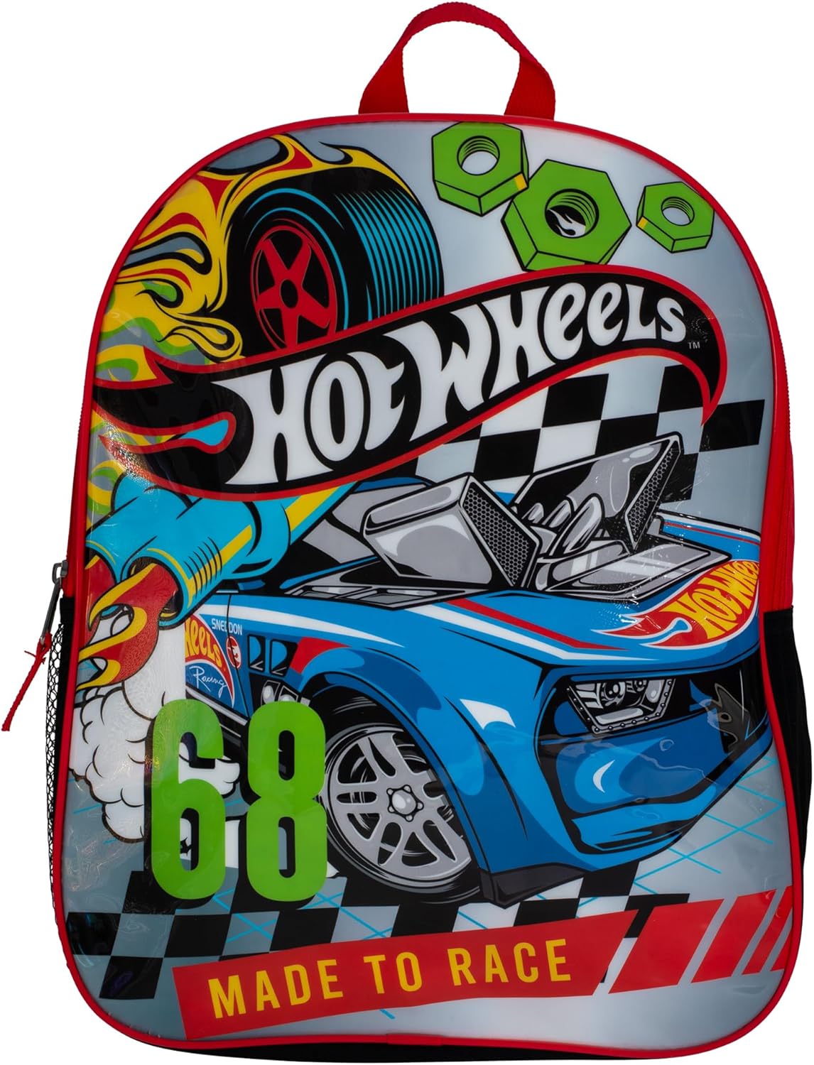 AI ACCESSORY INNOVATIONS HotWheels Backpack for Boys, 16" Race Car School Bag, Red