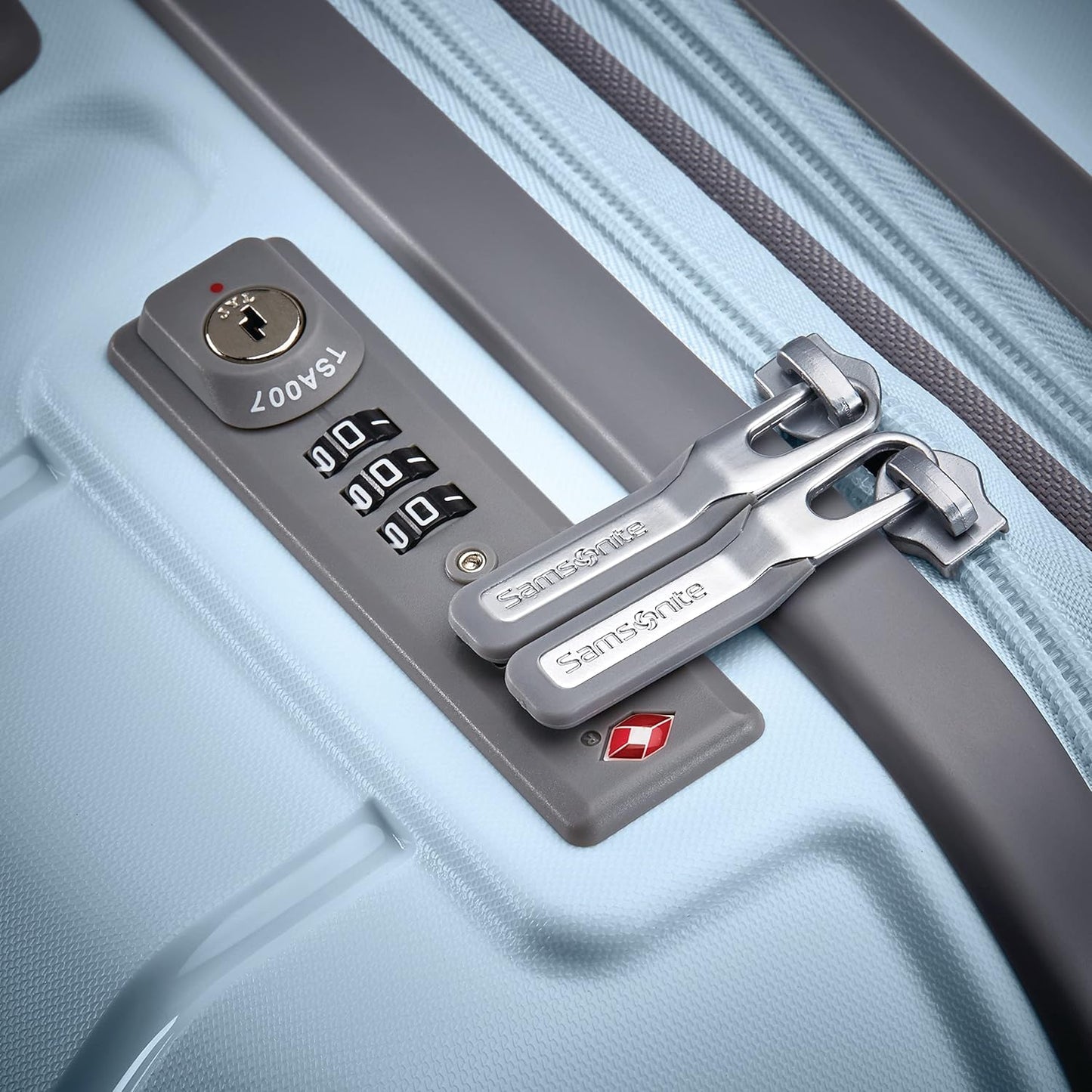 Samsonite Freeform 2-Piece Luggage Set - Carry-On & Large Checked Luggage with Dual Spinner Wheels - Durable Polypropylene Hardshell - TSA Lock, Airline-Approved - Expandable Hard Shell Powder Blue