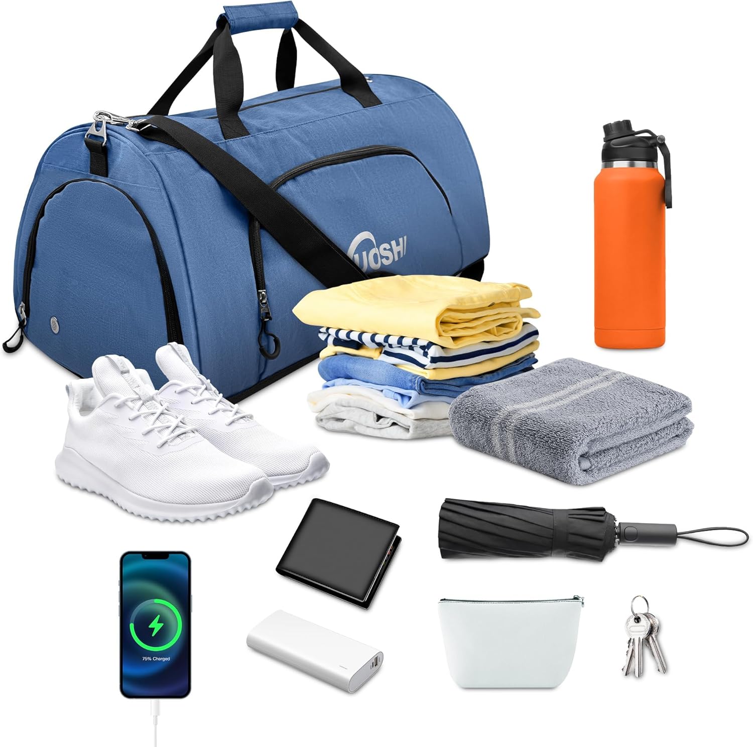 Gym Duffle Bag for Men & Women Water-Resistant-Sports Travel Bag with Ventilated Shoe Compartment &