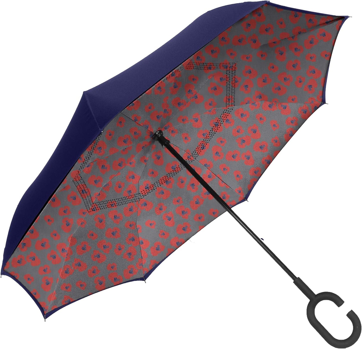 ShedRain Unbelievabrella Inverted, Upside Down, Windproof & Rainproof Car Umbrella - Hands Free C-Shape Handle - Heavy Duty, Double Layer Reverse Canopy Protects Men & Women Outdoors from Wind & Rain