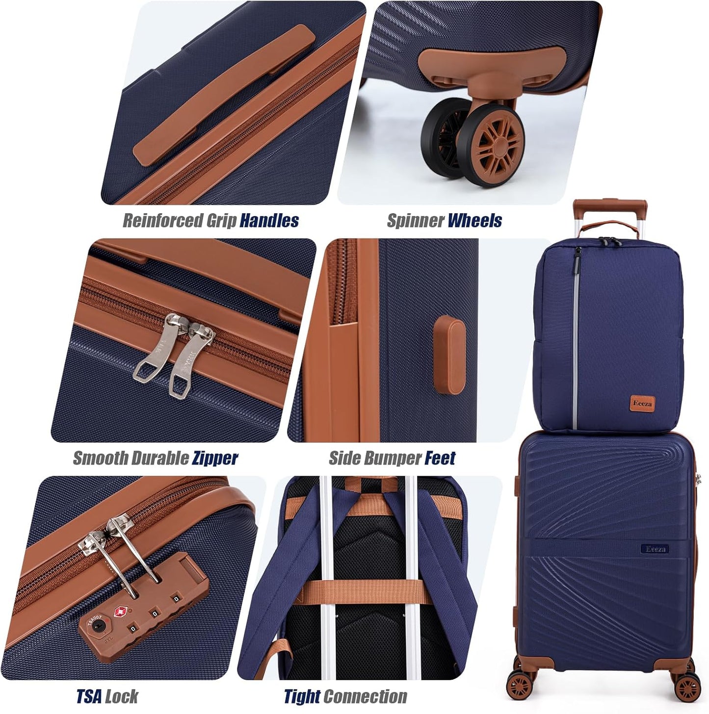 Luggage Sets 3 Piece, Suitcases with Wheels, ABS Hard Case Luggage with TSA Lock Spinner Wheels