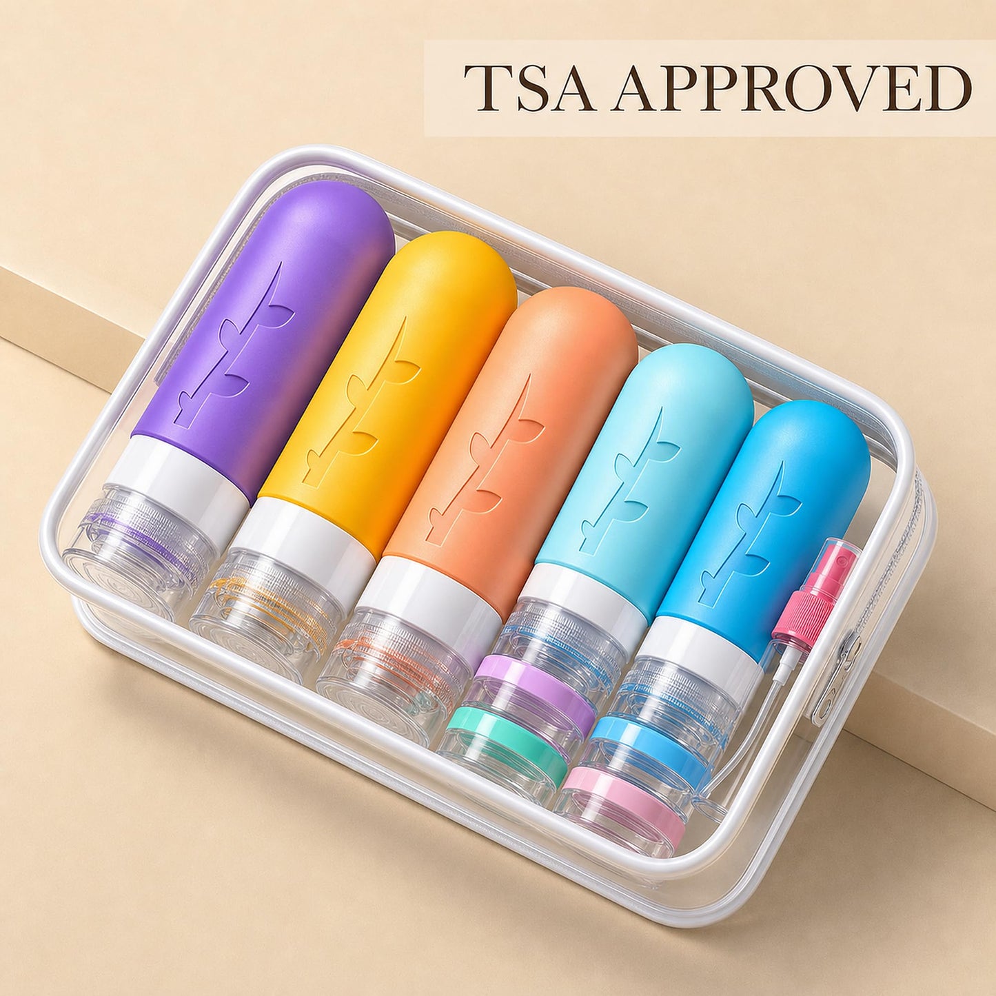 Aeomni 19pack TSA Approved Travel Bottles for Toiletries - Silicone travel size Containers, Leak