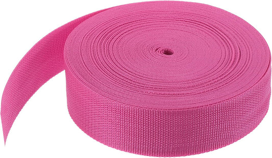 MECCANIXITY Lightweight Polypropylene Webbing Strap 2" 25 Yard Backpack Strapping Band Rose Red for Outdoor Luggage Cargo Straps