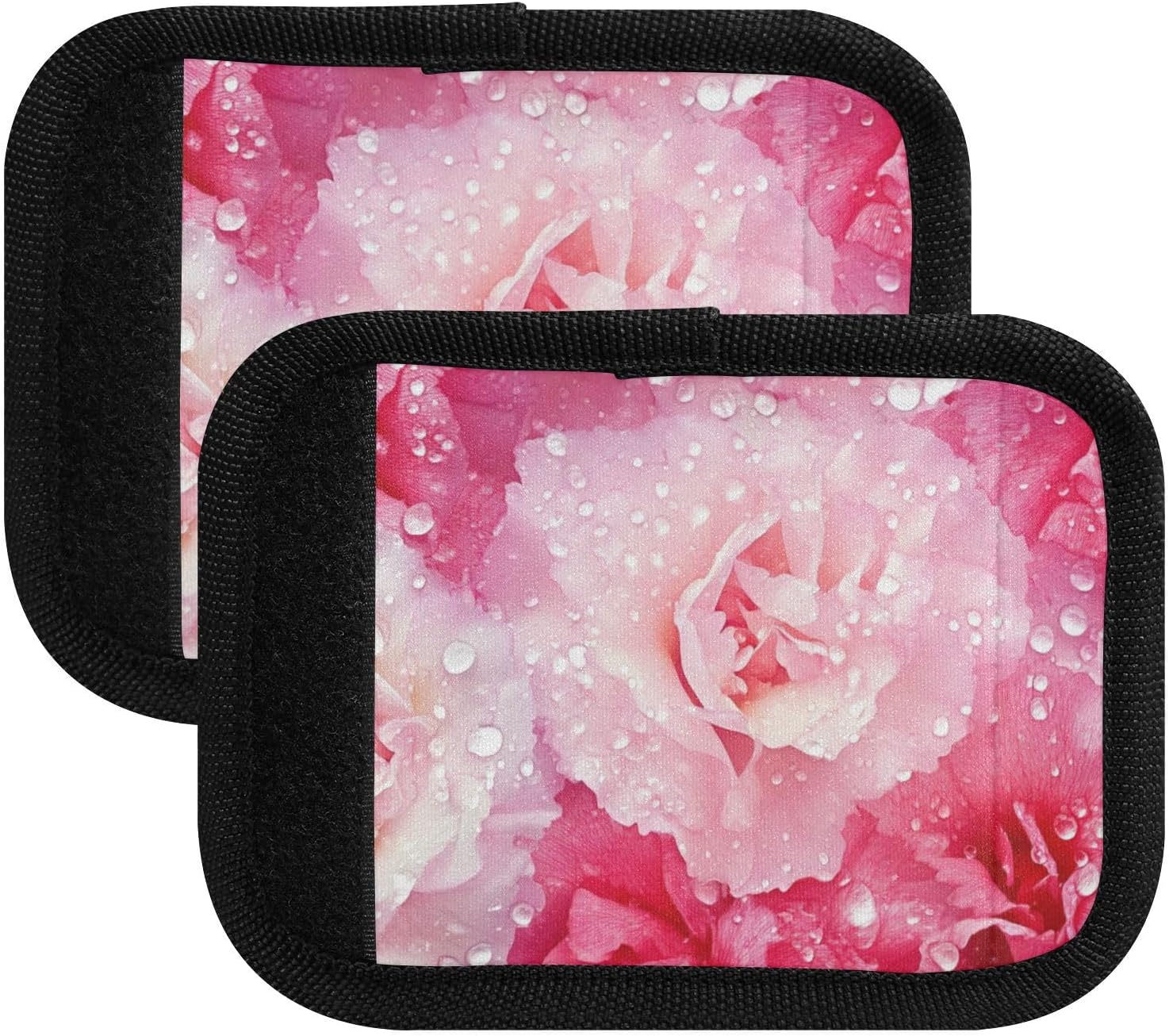 White Carnation 4 Pack Luggage Handle Wraps Covers for Suitcase Identifiers Bag Tags Travel