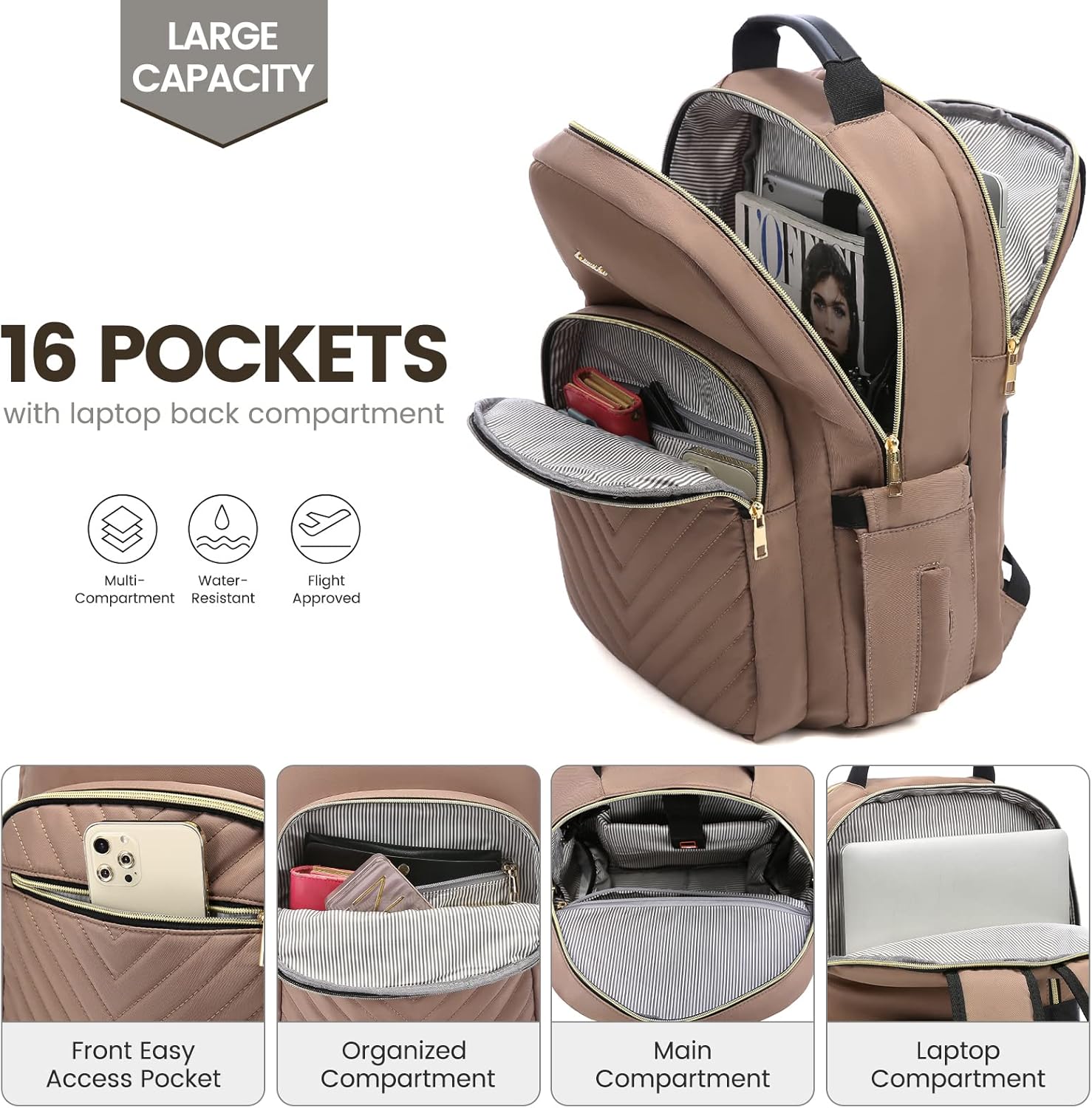 LOVEVOOK Laptop Backpack for Women 15.6 inch,Cute Womens Travel Backpack Purse,Professional Laptop