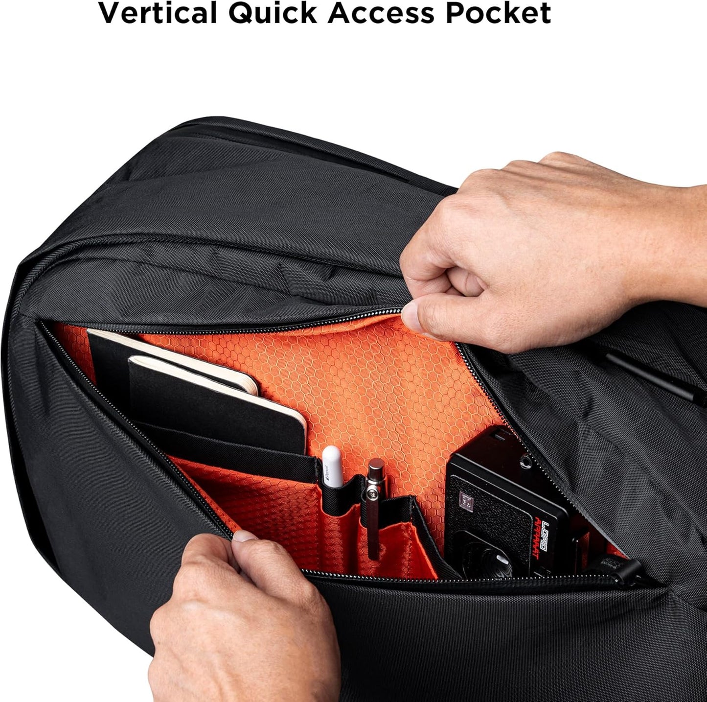 ALPAKA Metro Backpack Pro for Men - Fits 15.6" Laptop Business Travel Backpack with YKK Zippers, MOD Key Leash & Luggage Pass-through, Padded and Weatherproof X-pac Material Work Bag (Black)
