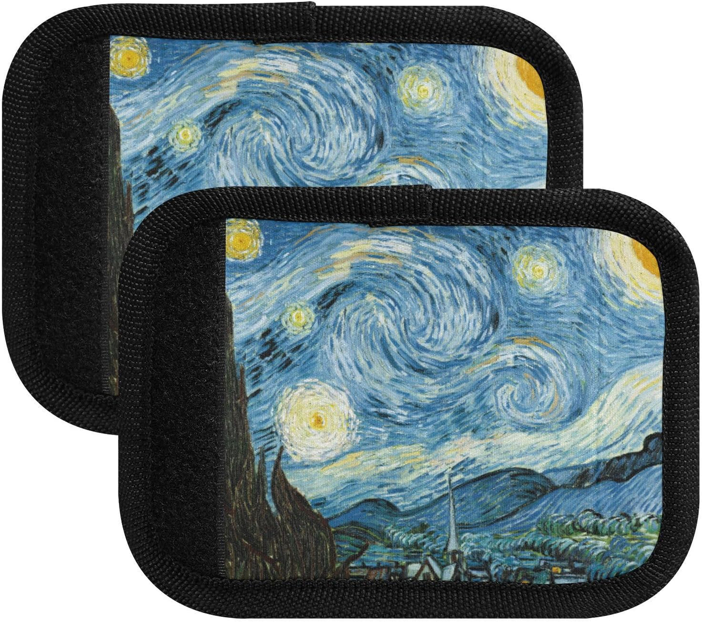 2Pcs Luggage Handle Wrap Suitcase Identifier Handle Covers Tags Soft Travel Bags Luggage Handle Gripper Accessories for Airplane Flying Starry Night