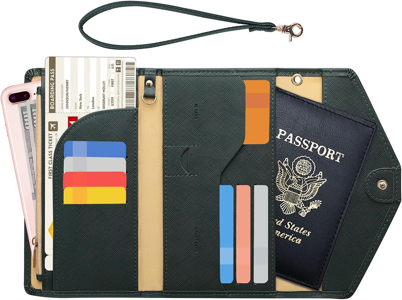 ZOPPEN Passport Holder Women Travel Wallet (Ver.5) for Women Rfid Blocking Passport Cover Case Document Organizer Wrist Strap