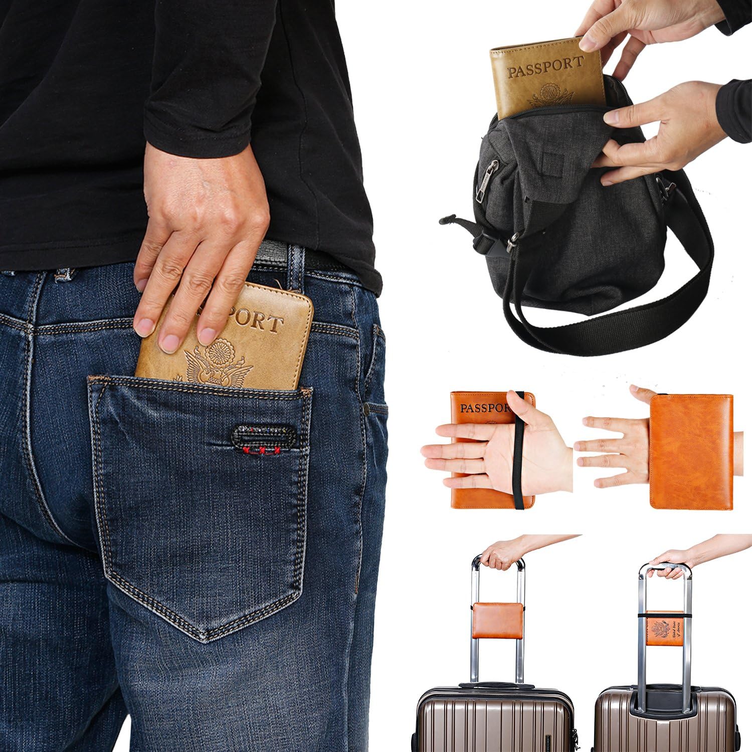Passport Holder Cover Wallet Travel Essentials RFID Blocking Leather Card Case International Must