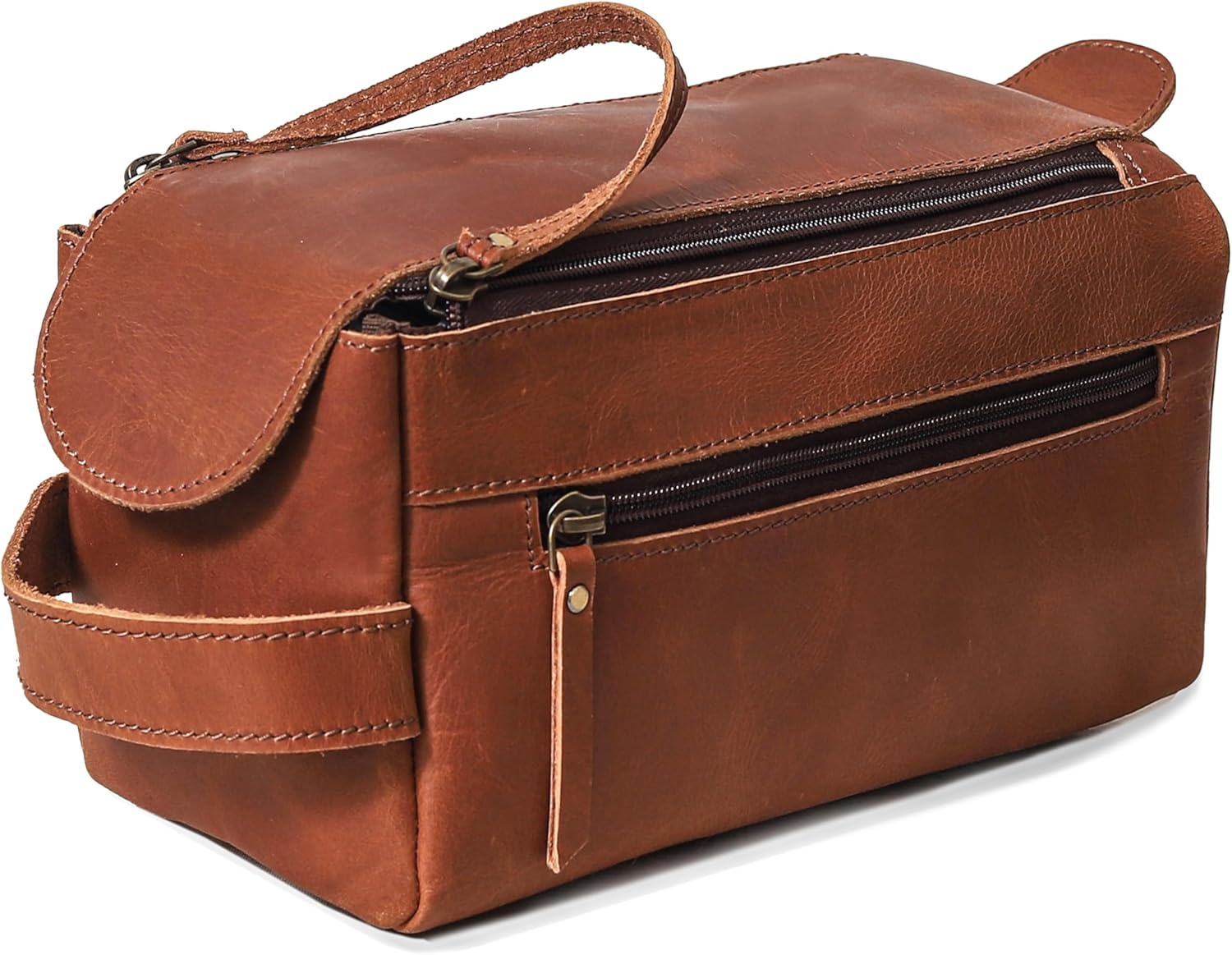 cuero Genuine Buffalo Leather Unisex Toiletry Bag Travel Leather Dopp Kit Made With High Class