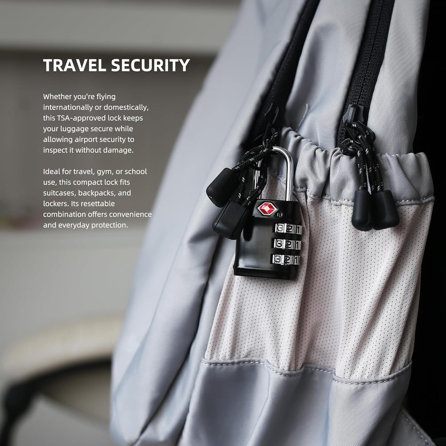 TSA Locks for Luggage, Combination Lock for Locker, Travel Essentials Padlock Combination, Combo Small Padlock for Gym Locker, Suitcase, Gun Case, Backpack, Bag, Zipper, Box, Cabinet