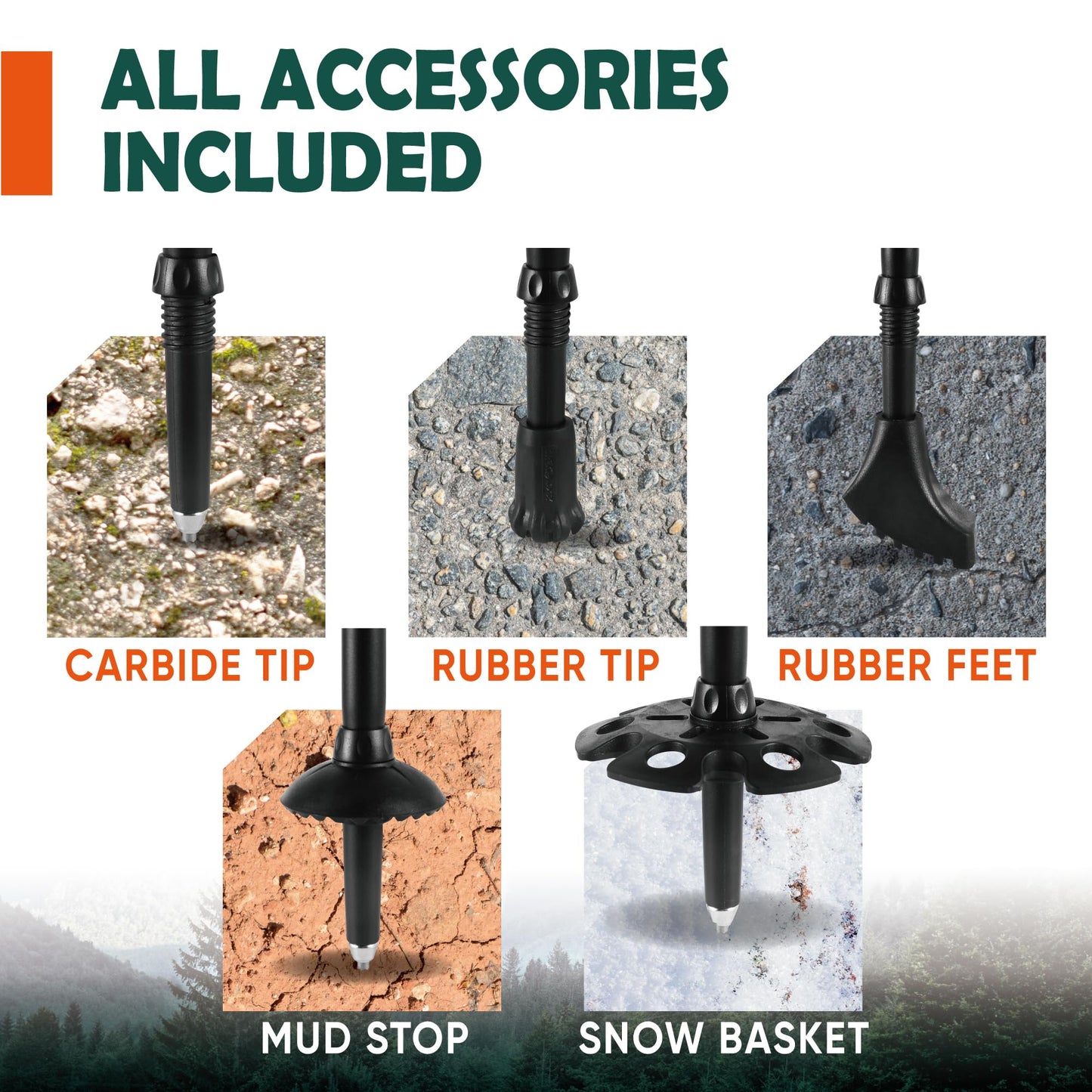 TREKOLOGY Trek-Z Cork Grip Trekking Poles – Lightweight Folding Hiking Poles, Adjustable Height