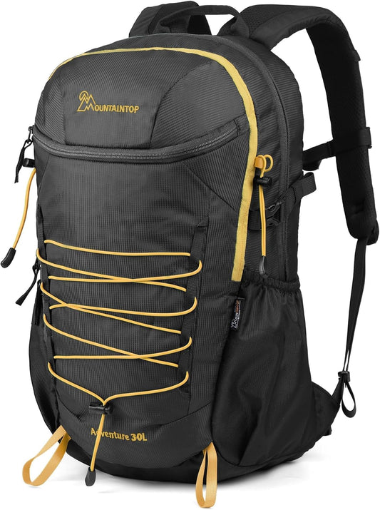 MOUNTAINTOP Hiking Backpack,30L Camping Backpack, Men Women Hiking Daypack Lightweight Travel Backpack for Climbing(Black)