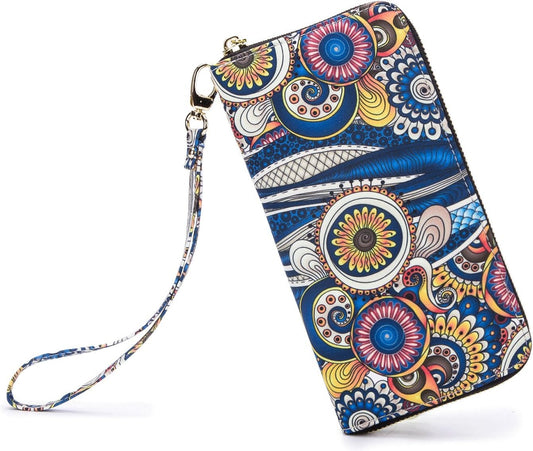 Women Wallet Card RFID For Womens Holder Blocking Credit Small Zipper Purse Pocket Bifold Slim Coin ID Ladies Wristlet Clutch Large Capacity Window Case Travel Zip Women's
