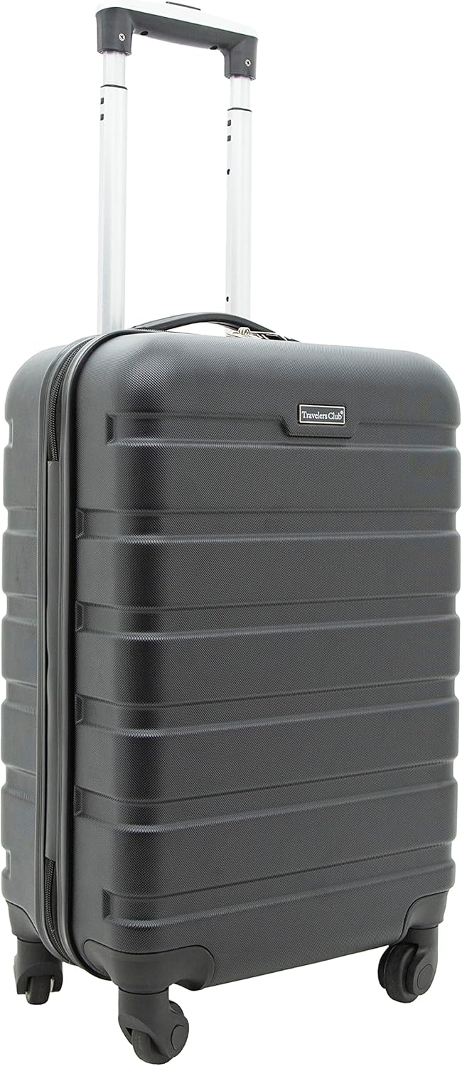 Travelers Club Harper Luggage, Black, 20-Inch Carry-On