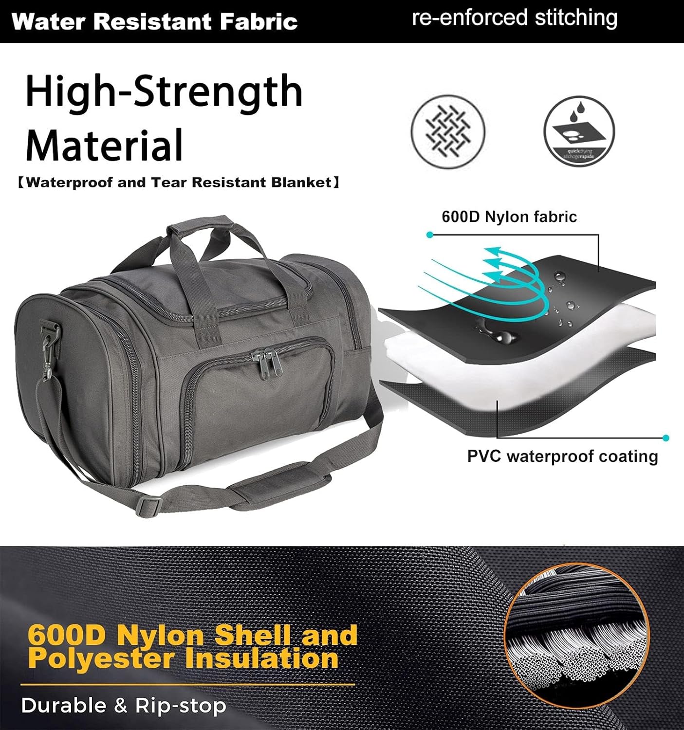 Gym Bag Duffle Bags for Men Women with Shoes Compartment Sport Weekend Travel Overnight Carry On