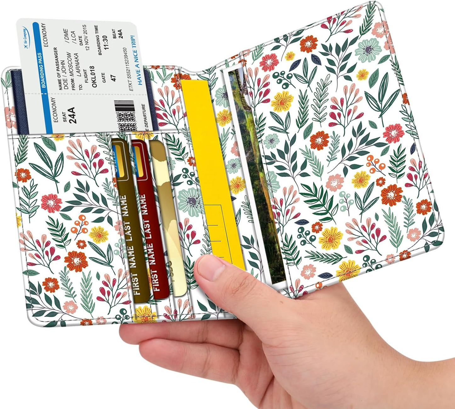 FINTIE Passport Holder, Slim Travel Wallet RFID Blocking Card Case Cover Passport Cover Protector Essentials with Credit Card Slots for Women/Men