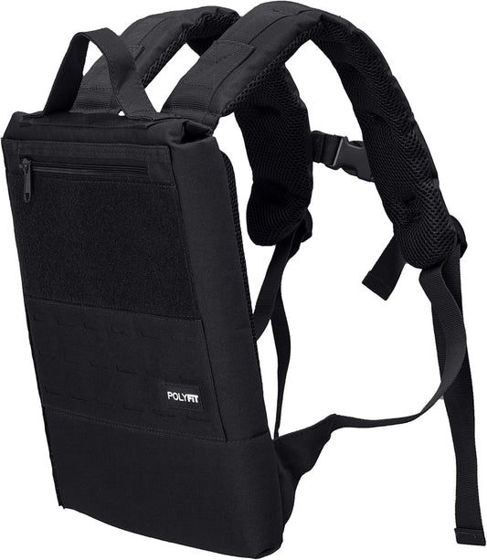 Polyfit Rucking Backpack 2.0 - Weighted Ruck Pack for Weight Plates - Patent Pending Side-Loading Rucksack for Walking, Running, Rucking, Strength and Endurance Training - Black