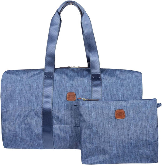 Bric's X-Bag/X-Travel 2.0 Overnight Weekender Folding Duffel Bag - 22" Carry On Bag - Jeans