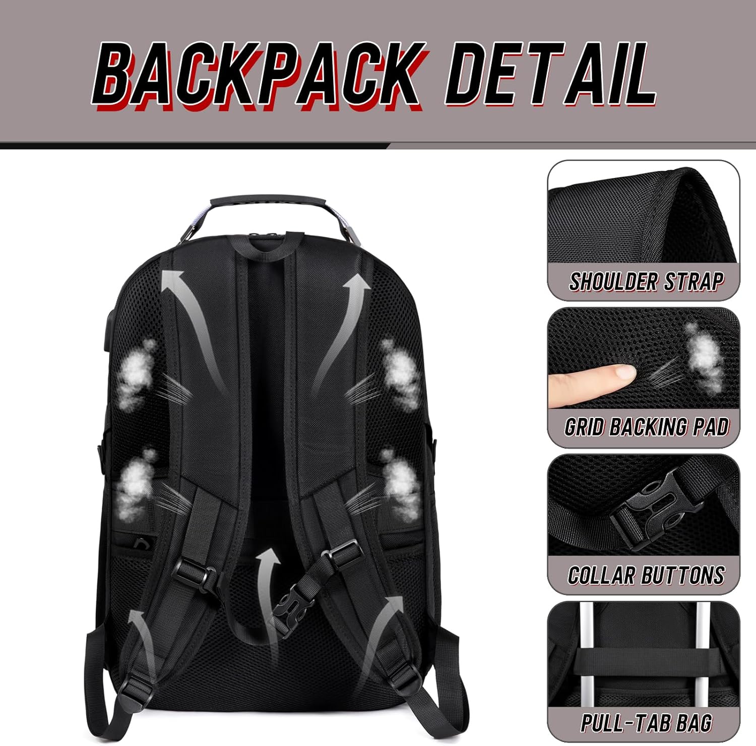 Z-MGKISS Travel Backpack, TSA Airline Approved, Travel Laptop Backpack with USB Charging Port