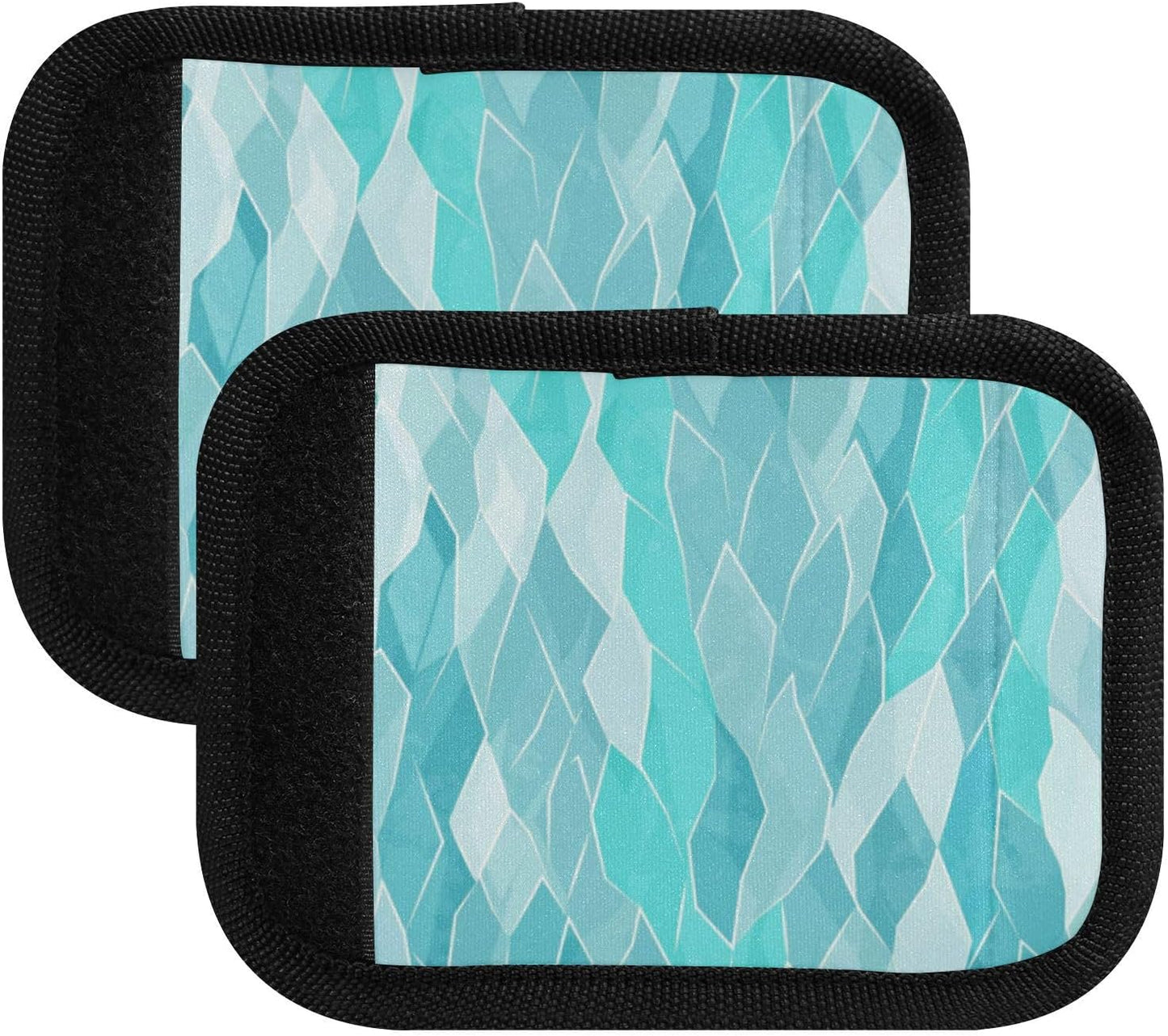 4Pcs Luggage Handle Wrap Suitcase Identifier Handle Covers Tags Soft Travel Bags Luggage Handle Gripper Accessories for Airplane Flying Turquoise Crystal