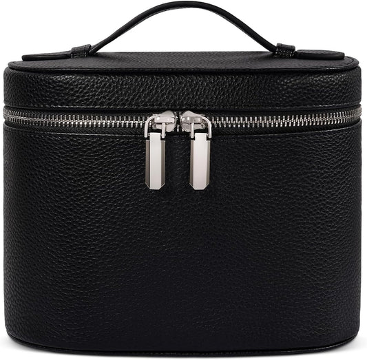 Makeup Bag, Travel Make up Case with Compartments and Handle, Portable Cosmetic Organizer Bags,Toiletry Bag for Women