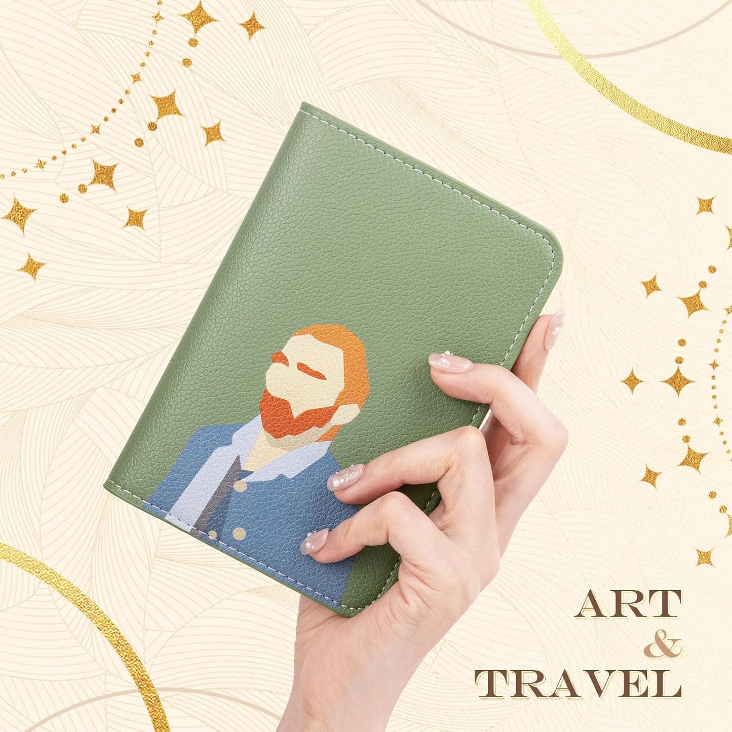 Lychii Passport Holder, Slim Passport Cover Travel Wallet with RFID Blocking, PU Leather Protector Pouch Protective Case for Passports, Boarding Pass, ID Cards