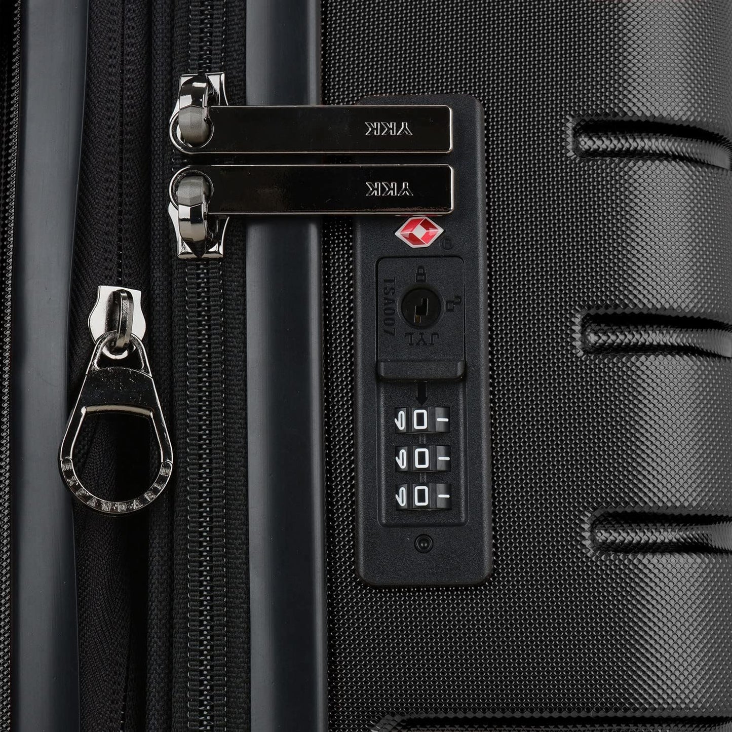 Traveler's Choice Archer Polycarbonate Hardside Spinner Luggage Set, Tie Down Straps, Black, 2-Piece