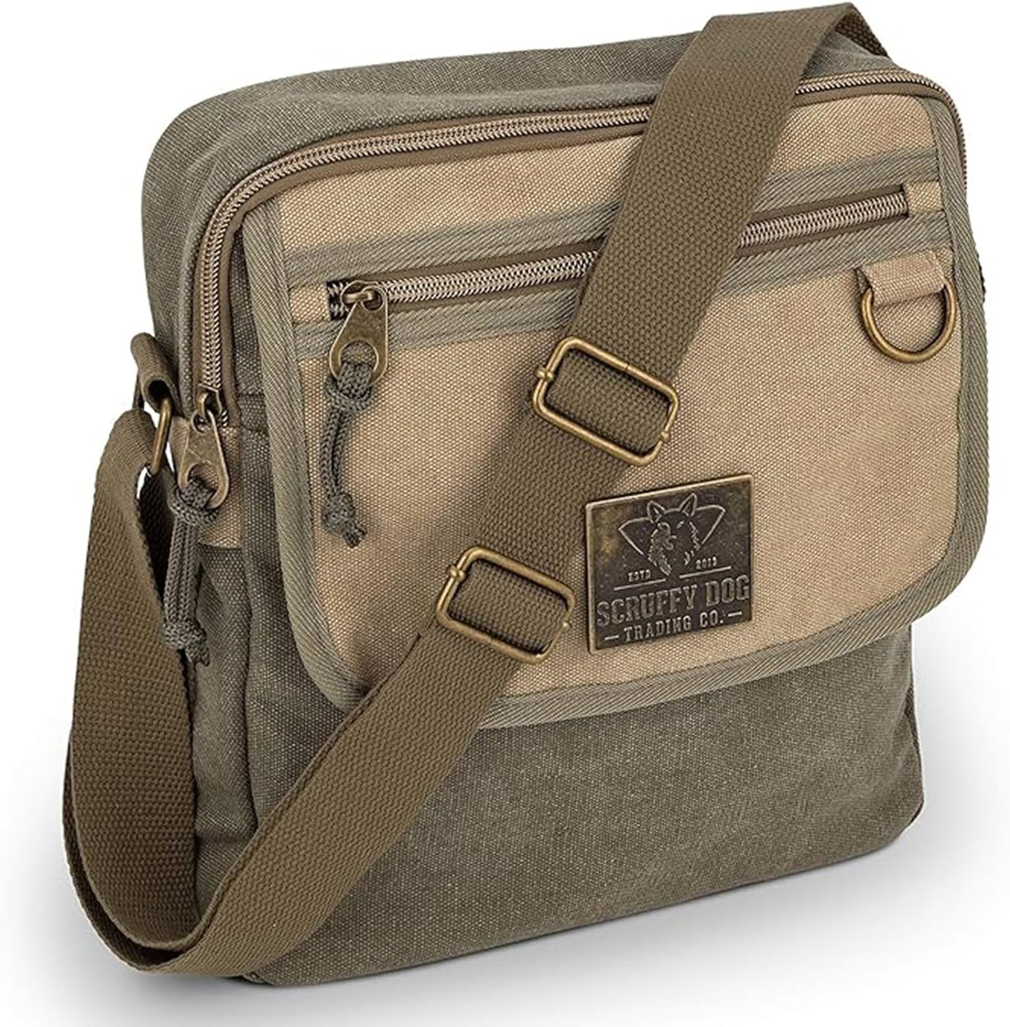 SCRUFFY DOG Crossbody Messenger Bag for Men and Women - Canvas Shoulder Bags with Adjustable Strap