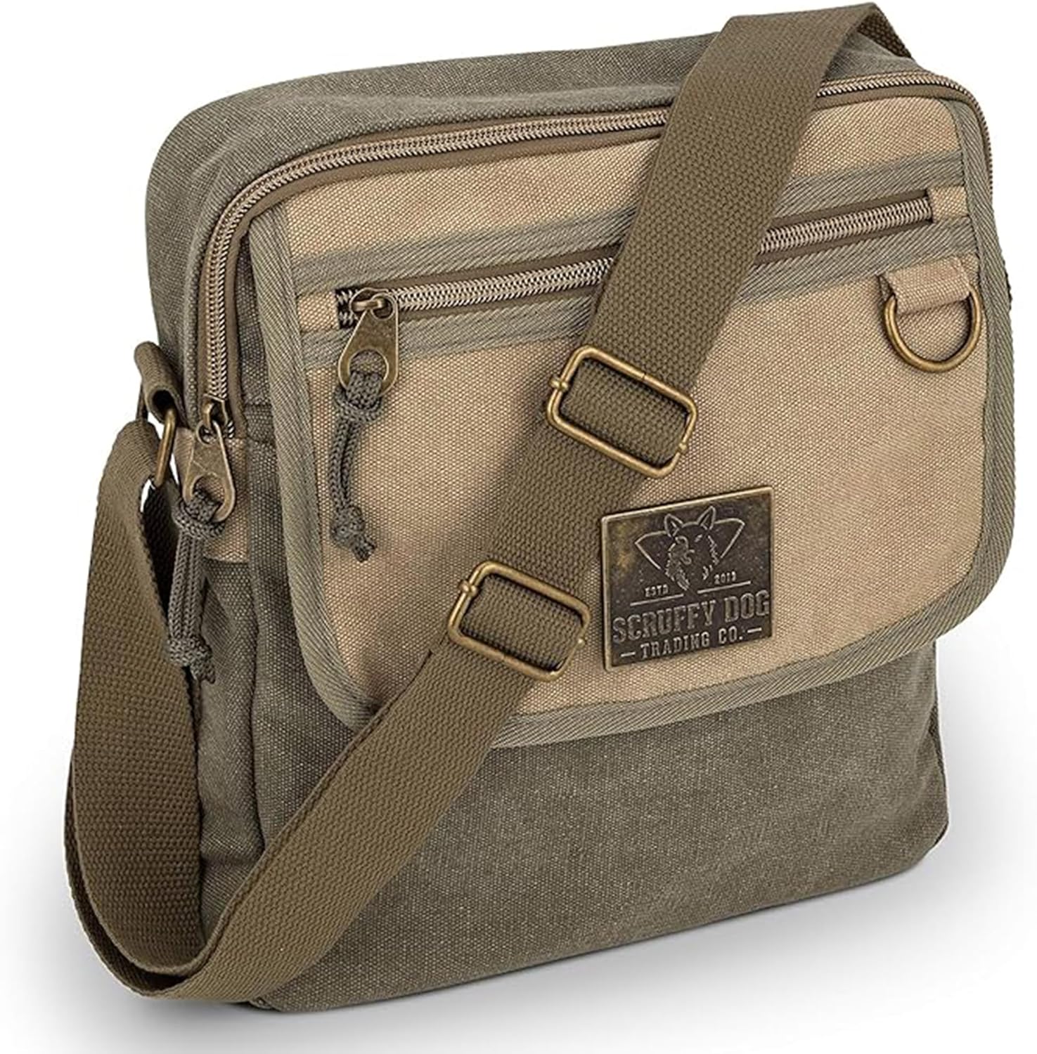 SCRUFFY DOG Crossbody Messenger Bag for Men and Women - Canvas Shoulder Bags with Adjustable Strap
