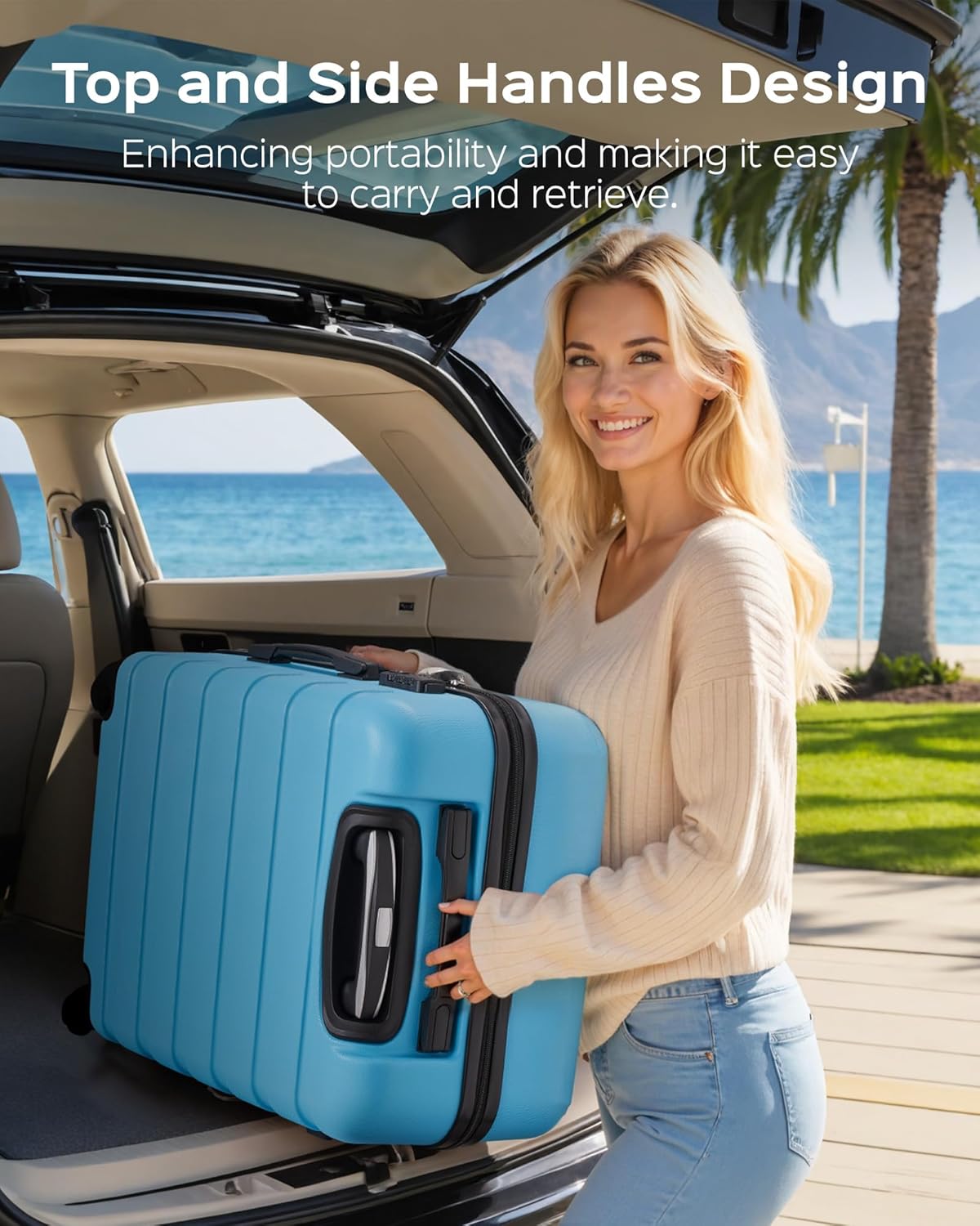 Suitour Luggage Sets 5 Piece Hardshell Suitcases with Spinner Wheels TSA Lock, Lightweight ABS