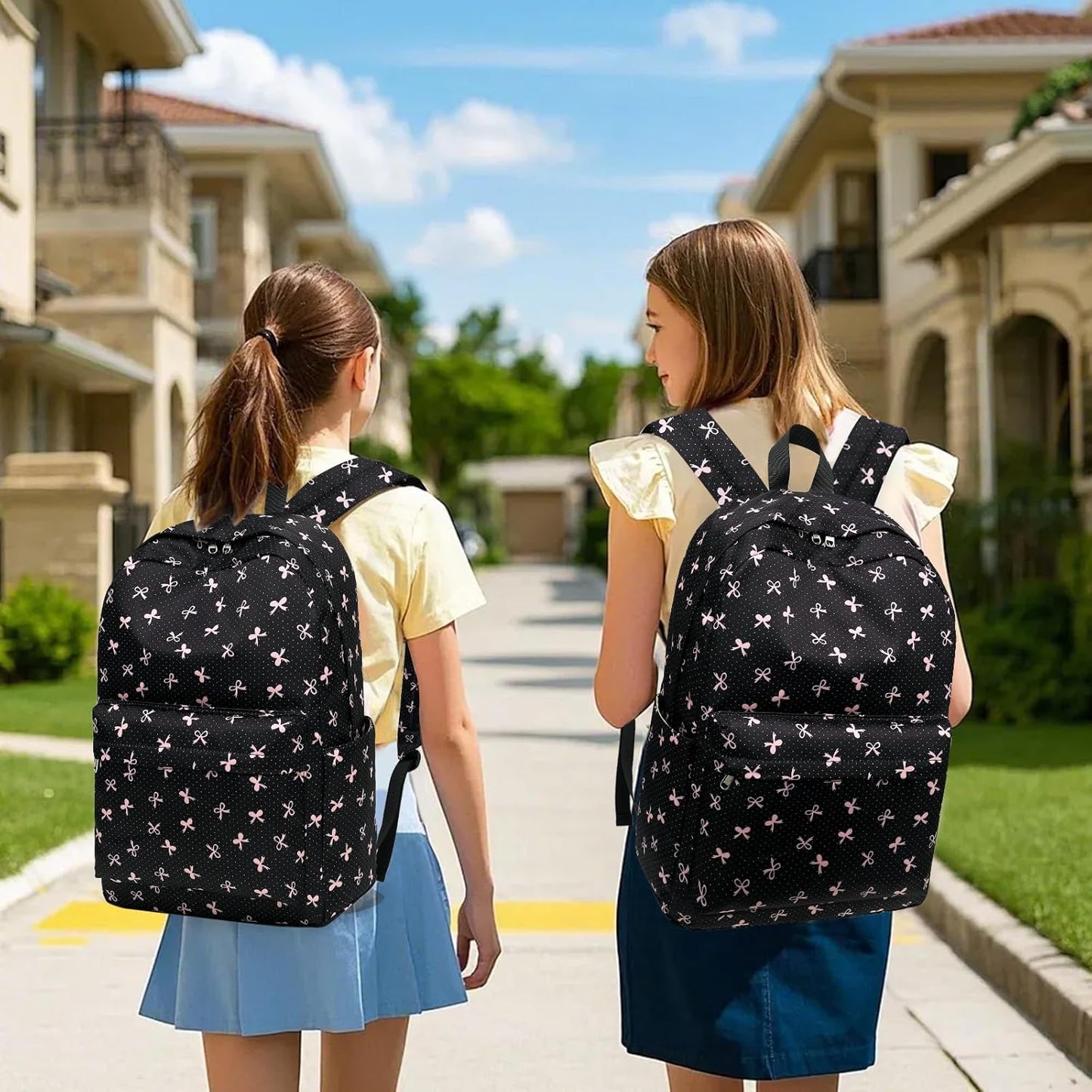 LEDAOU Backpack for Girls School Bag Kids Bookbag Teen Backpack Set Daypack with Lunch Bag and Pencil Case