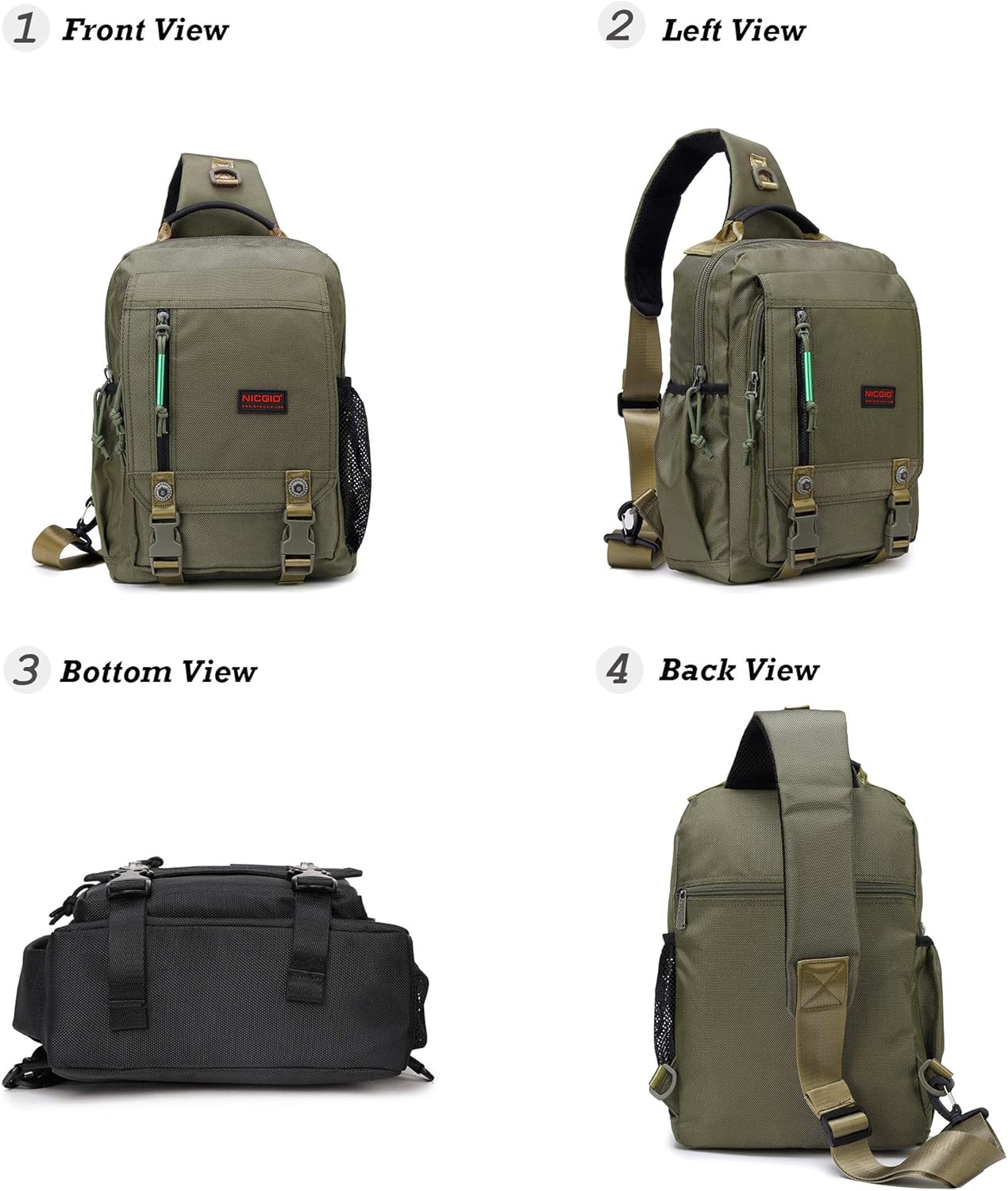 NICGID Sling Bags Chest Shoulder Backpacks, 12.5'' 13.3'' 14.1'' 15.6''Laptop Backpack Crossbody