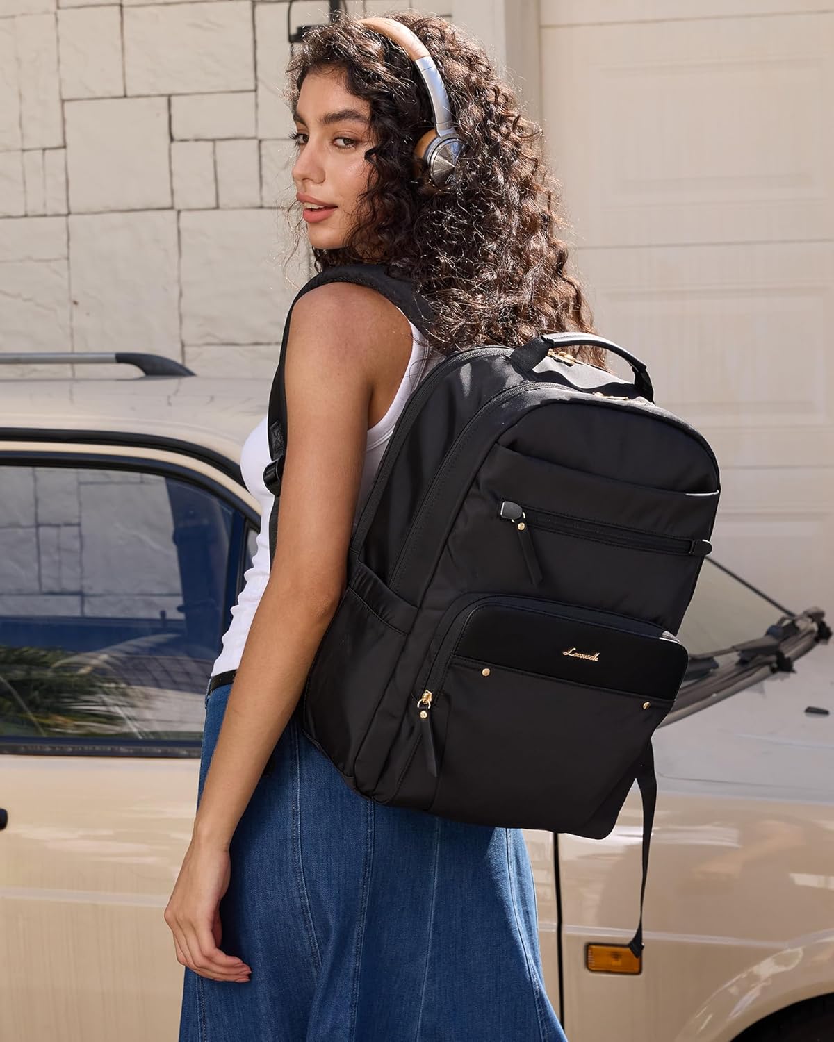 LOVEVOOK Laptop Backpack for Women, 15.6" Work Backpack Purse, Travel Personal Item Bag, Carry On
