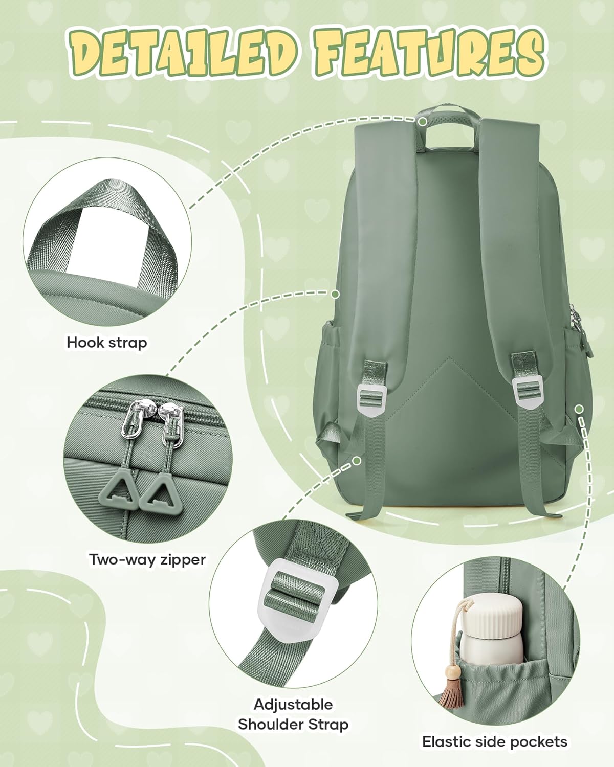 School Backpack for Women Men Cute Backpack for College Students Lightweight High School bag for