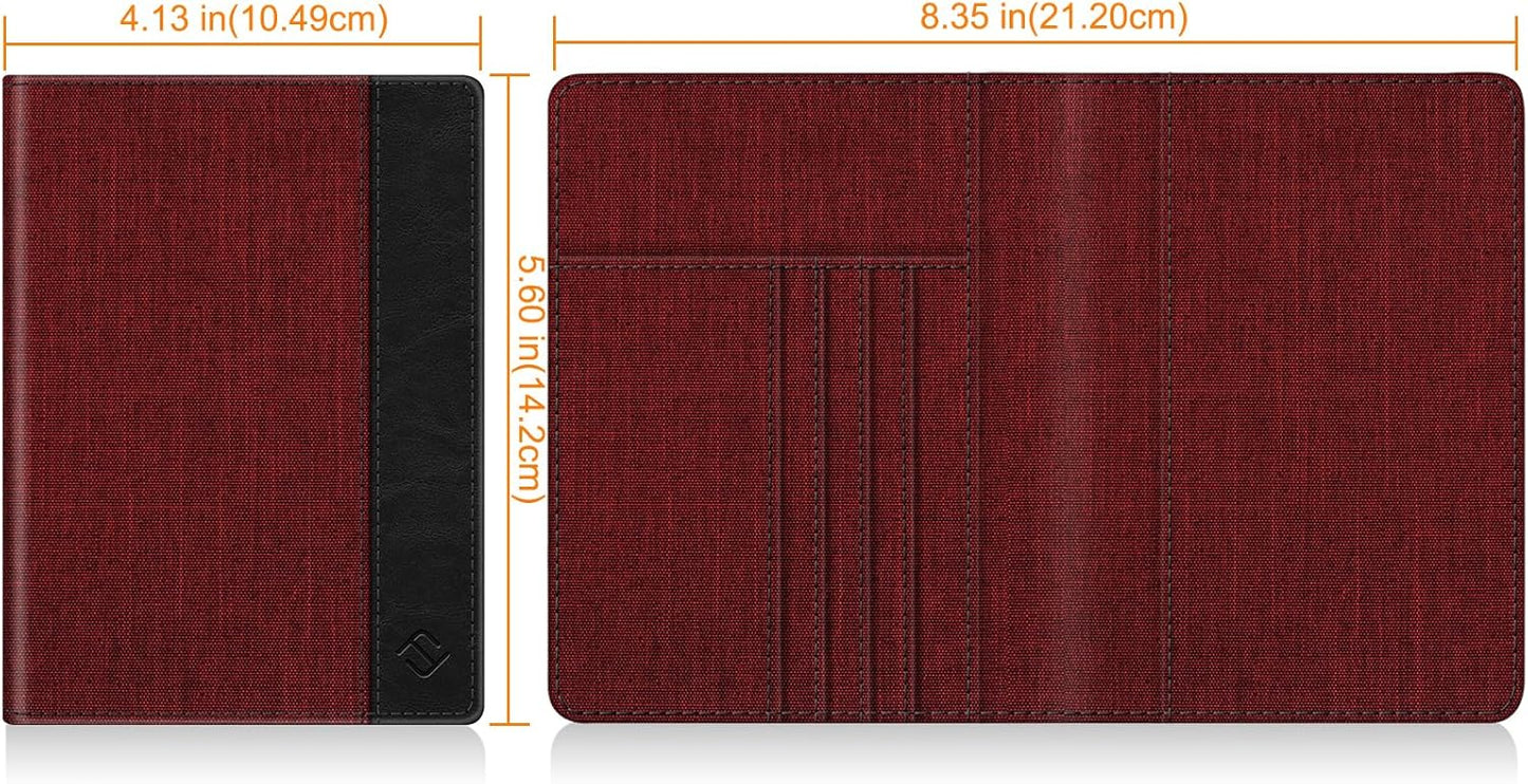 FINTIE Passport Holder, Slim Travel Wallet RFID Blocking Card Case Cover Passport Cover Protector Essentials with Credit Card Slots for Women/Men