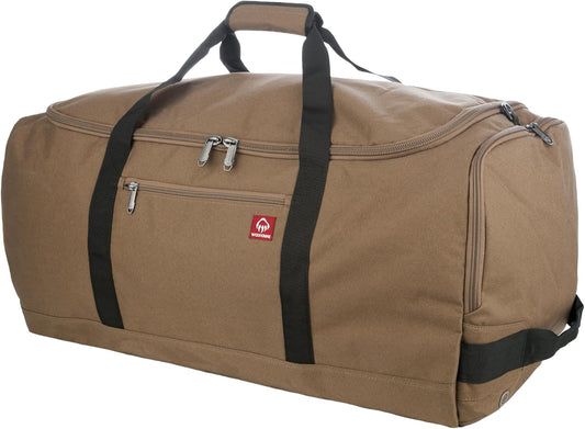 WOLVERINE 30" Duffel with Boot Made from High-Density Canvas, 112L Capacity Main Compartment, Chestnut, One Size