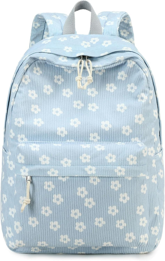 School Backpack for Teen Girls Bookbags Elementary High School Corduroy Laptop Bags Women Travel Daypacks