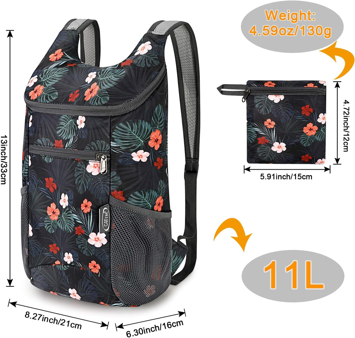 G4Free Lightweight Packable Hiking Backpack for Men Women Small Hiking Daypacks Foldable Shoulder