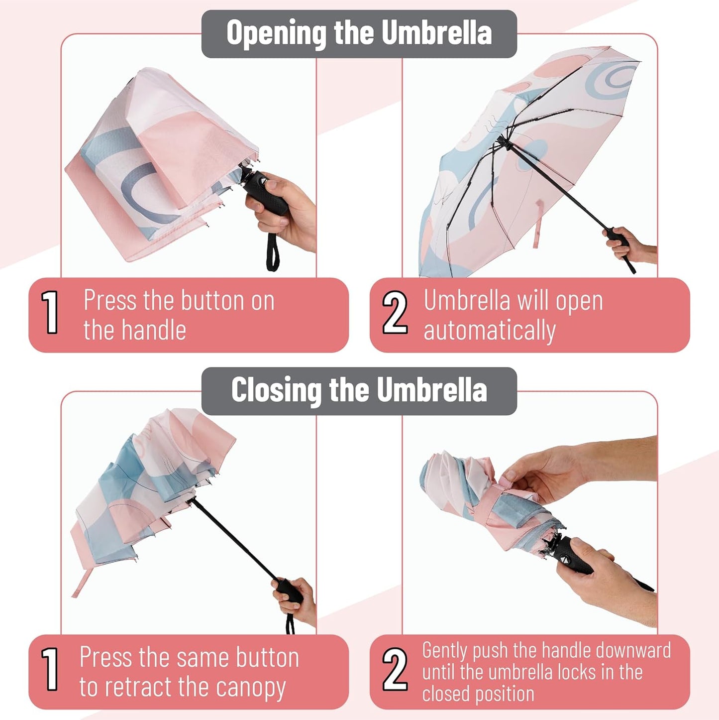 Mr. Pen- Windproof Travel Umbrella, Automatic Umbrellas for Rain, Compact