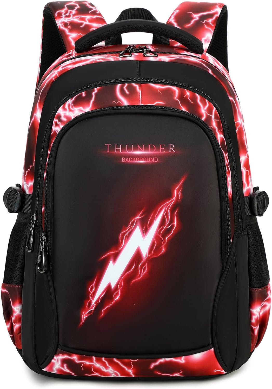 Boys Backpack for Kids Elementary School Bags Lightning Teens Durable Bookbag (red)
