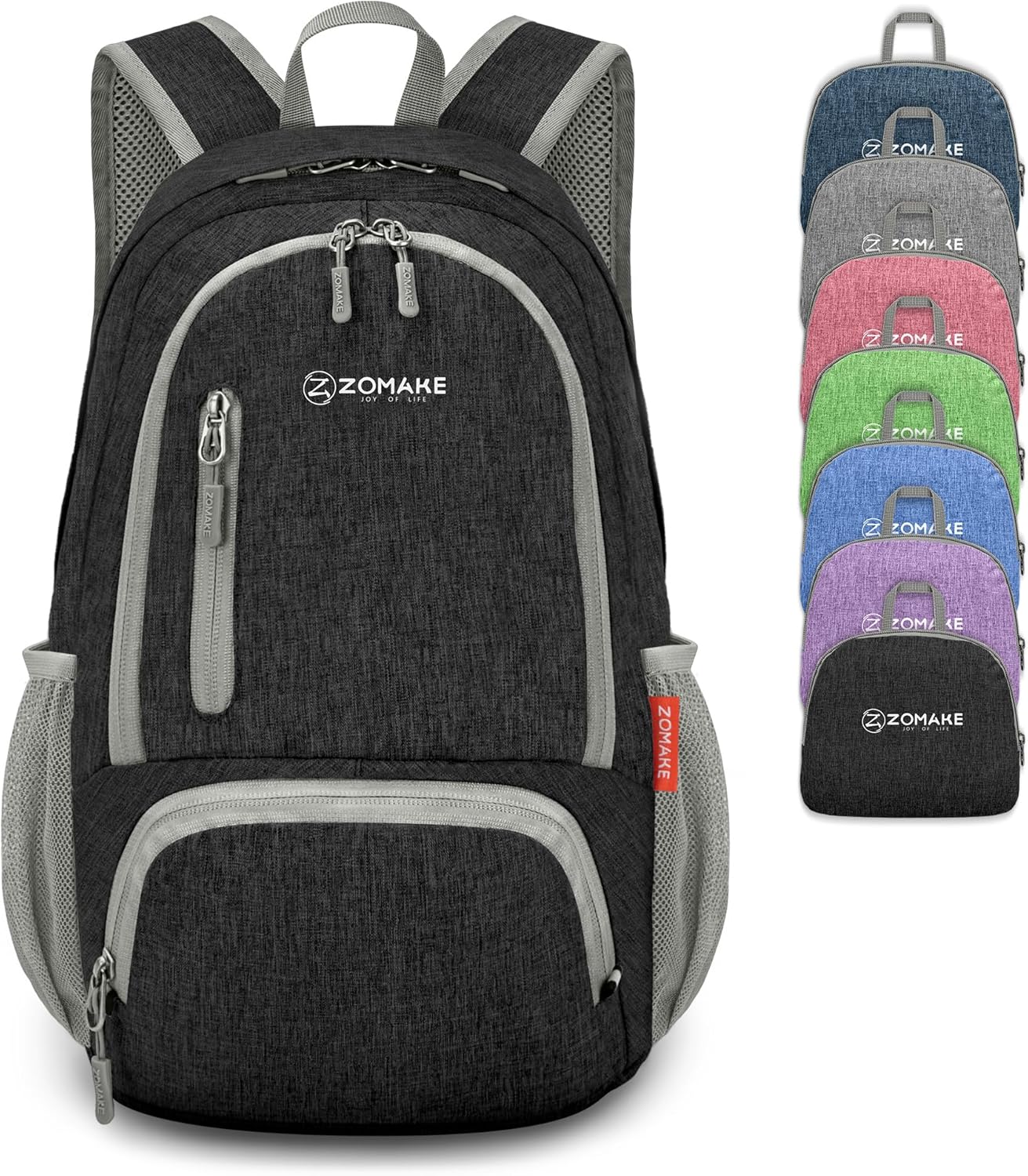 ZOMAKE Ultra Lightweight Packable Backpack 20L,Small Foldable Backpacks Hiking Water Resistant Collapsible Daypack for Women Men(Black-B2)
