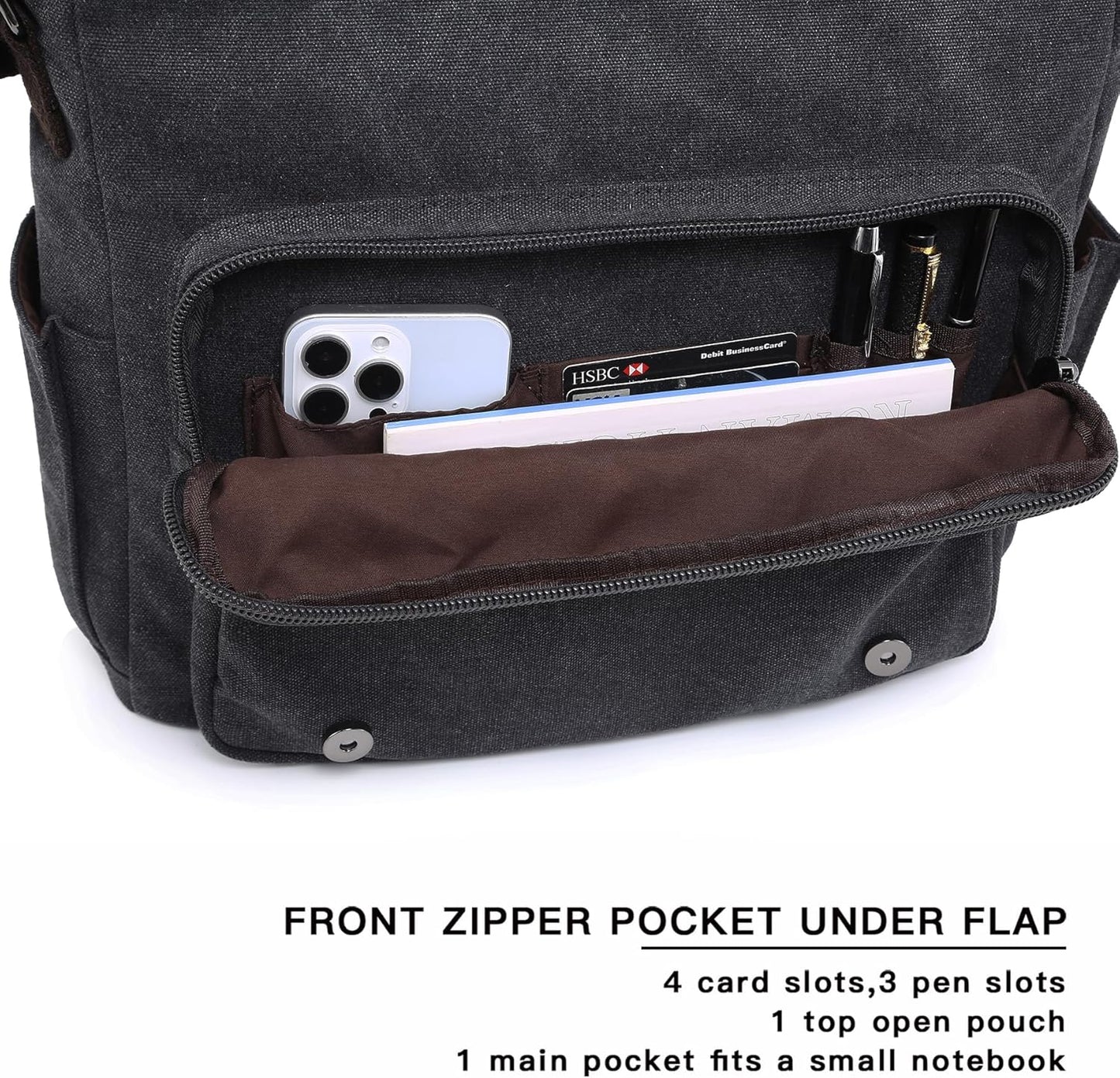 Large Vintage Canvas Messenger Shoulder Bag Travel Crossbody Purse Briefcase Business Bag for 15inch Laptop