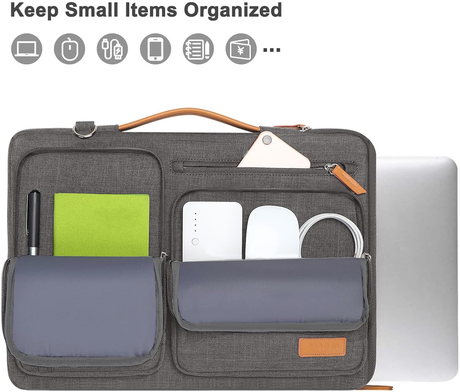 MOSISO 360 Protective Laptop Shoulder Bag,15 inch Computer Bag Compatible with MacBook Air M4 M3