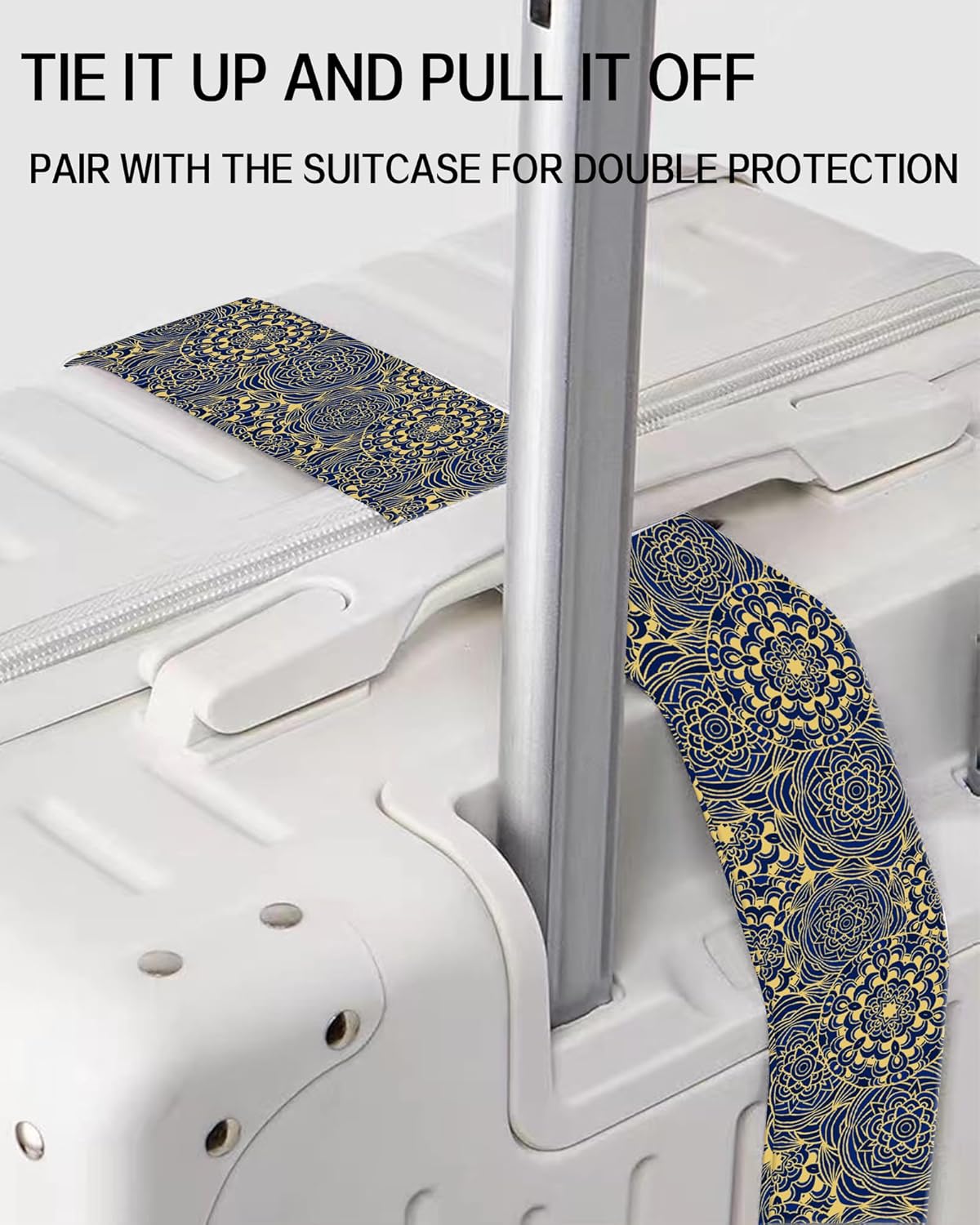 Luggage Straps for Suitcases, Adjustable Travel Belt, Durable Wide Luggage Strap, Cute Suitcase Strap Identifiers with Buckle, Bag Straps for Luggage, Luxury Mandala Pattern