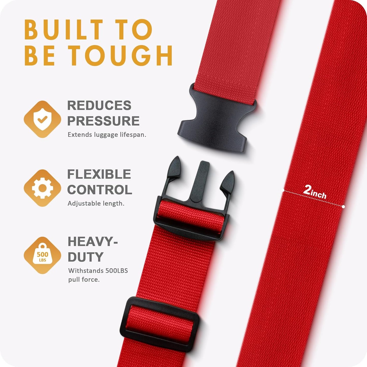 WVM 4 Pack Luggage Straps 79"