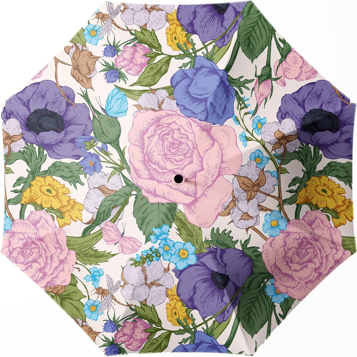 Small Compact Travel Automatic Folding Umbrella for Women, Portable Lightweight, Rain, Wind, UV Sun Shade
