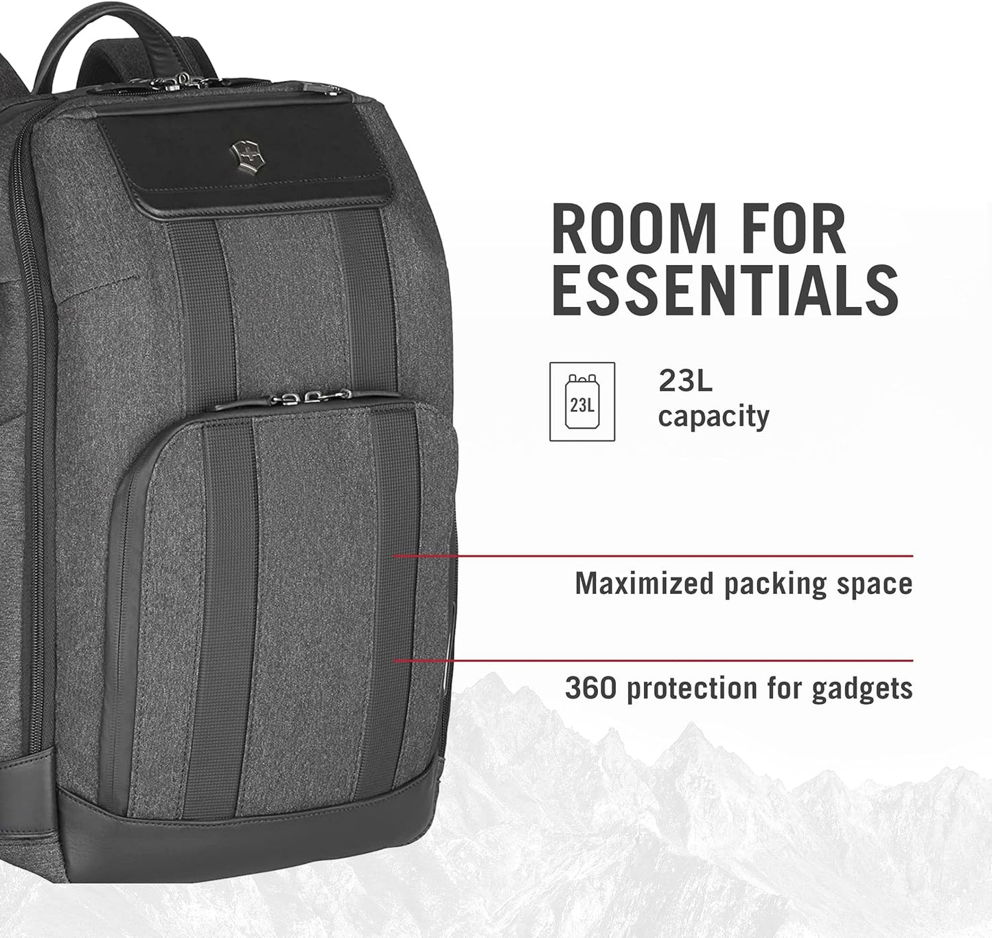 Victorinox Architecture Urban2 Deluxe Backpack - Professional Business Backpack to Carry Laptop & Tablet - Perfect Travel Bag - 23 Liters, Gray