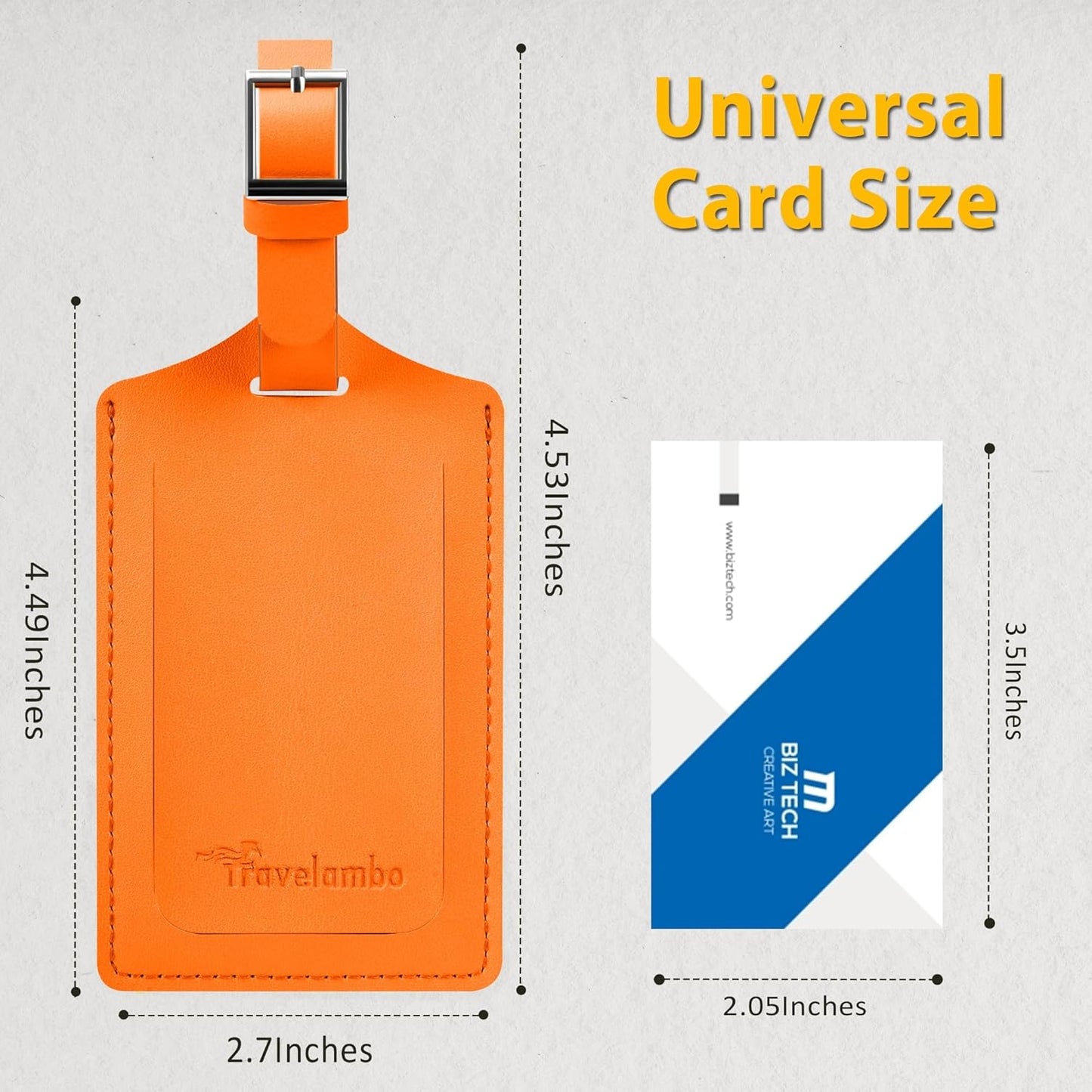 Travelambo Luggage Tags for Suitcases Faux Leather Privacy Protection 26 Pack Bag Tags Travel Accessories Essential, Hot Orange