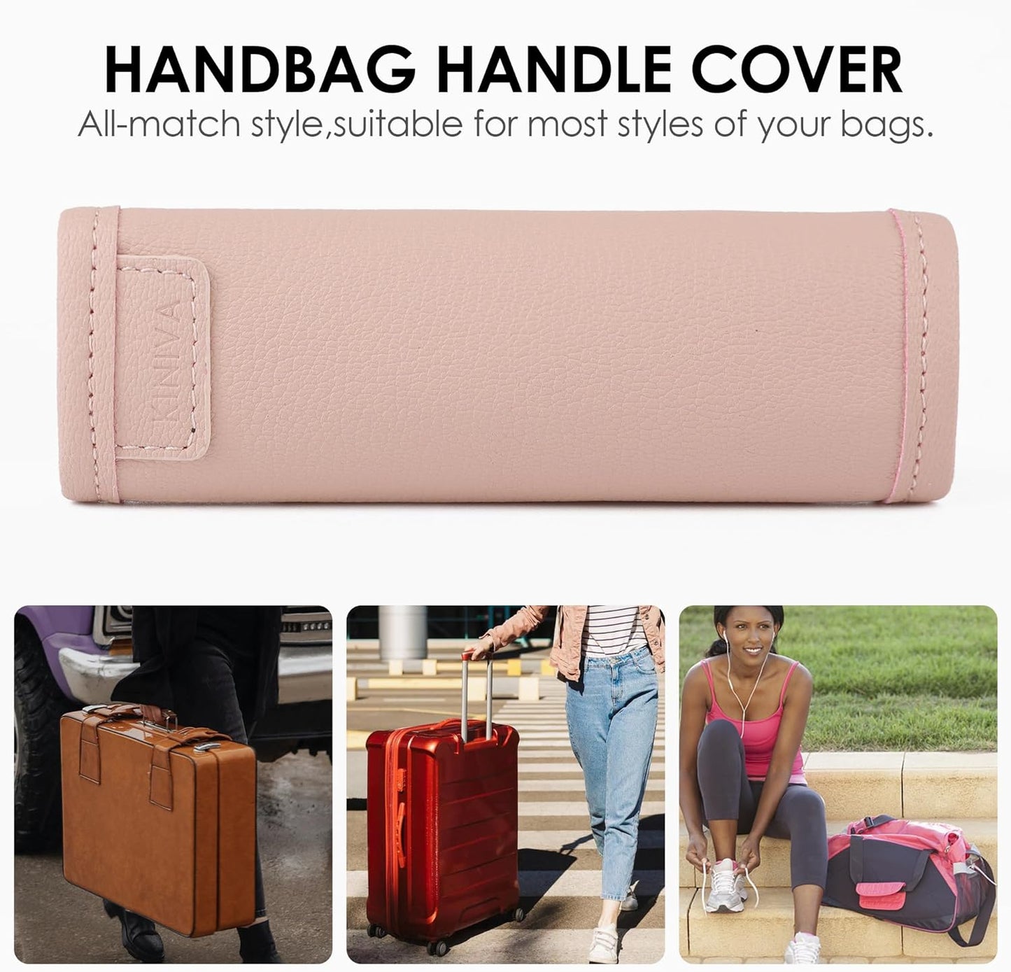 KINIVA Leather Luggage Handle Wrap 2 Pack Set,Luggage Identifiers Tags Markers for Luggage Suitcase,Travel Accessories